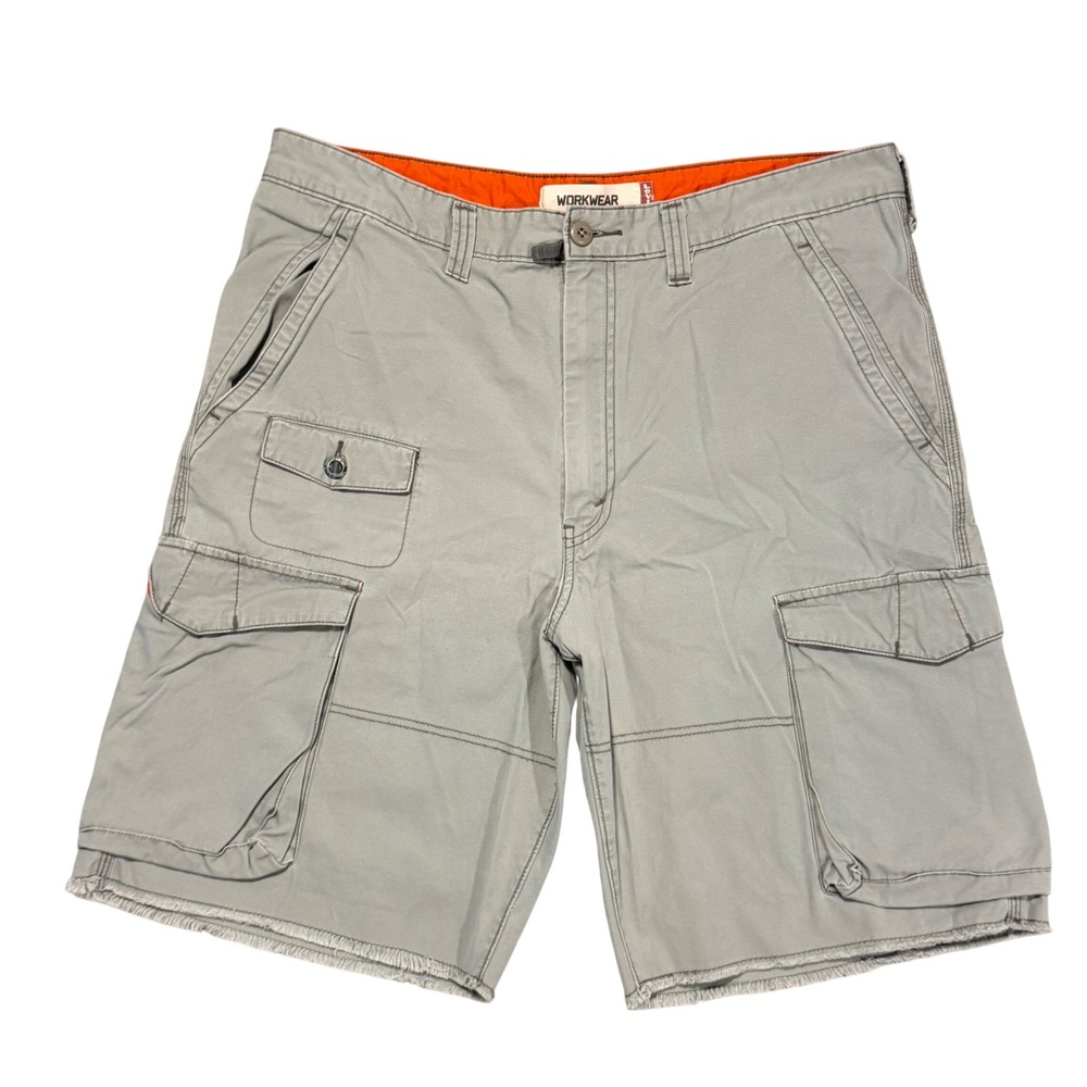 Levi's Cargo Shorts Mens 38 Workwear Grey Orange Utility Durable Construction